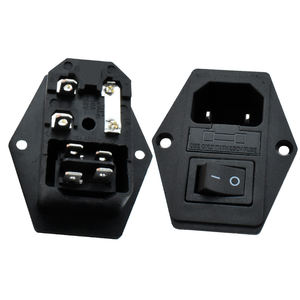 Prise industrielle électrique IEC 320 60320 C14 avec interrupteur à fusible AC-01, courant nominal 10A/15A, tension nominale 125V - Product Image 2