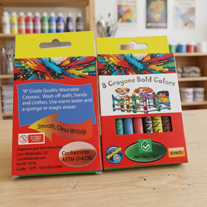 Großpackung 8 Stück Klasse A Plastik-Badekreiden - Ungiftige, abwischbare Wachsmalstifte für Kinder - Product Image 3