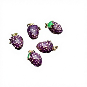 Encantadores Dijes de Frutas, Mini Dijes de Cereza con Circonitas para Pulsera, Dijes de Cereza 3D con Pavé de Circonitas para Joyería DIY - Product Image 3