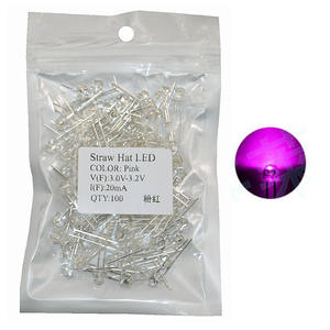 100 pcs/<span class=keywords><strong>lot</strong></span> 5mm <span class=keywords><strong>chapeau</strong></span> de <span class=keywords><strong>paille</strong></span> LED Diode électroluminescente Super lumineux blanc chaud rouge vert bleu jaune Orange UV rose RGB clignotant - Product Image 5