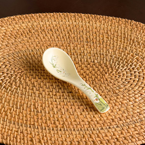 ชุดอาหารเซรามิกลายดอกลิลลี่ออฟวาลลีย์สีเขียว  ชามลายละเอียดสีสันสดใส สำหรับใช้ในบ้าน งานเลี้ยงอาหารค่ำ งานแต่งงาน คริสต์มาส จานสำหรับร้านอาหาร มีสินค้าพร้อมส่ง - Product Image 6