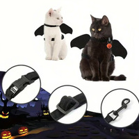 Harnais et laisse pour animaux de compagnie en forme d'ailes de chauve-souris pour Halloween, ensemble de costume réglable en polyester pour chiens et chats de petite et moyenne taille, faible MOQ, produits pour animaux de compagnie