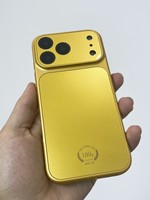 Nouvelle coque tendance dorée avec verre AG de haute qualité, style professionnel magnétique, 17/16/15/14/13 Pro Max Plus