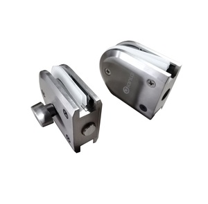 Serrure de porte en verre 304 bouton en acier inoxydable porte coulissante <span class=keywords><strong>loquet</strong></span> de <span class=keywords><strong>sol</strong></span> boulon unique sans clé adapté pour 10mm-12mm d'épaisseur - Product Image 2