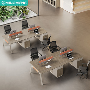 โต๊ะทำงานปรับแต่งได้ สะดวกสบาย เรียบง่าย สำหรับสองคน พร้อมฉากกั้นและตู้เก็บของ - Product Image 5