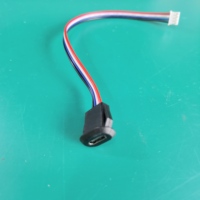 USB-Typ-C-Anschlüsse mit Kartens chnalle Buchse 4-poliger Lade buchsen anschluss Schwarzer Ladestecker Ovale Buchse mit PH2.0-Kabel Kabel