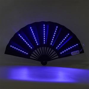 Abanico Plegable de Bambú Ecológico para Hombre, con Luz LED Creativa, para Discoteca, KTV, Bar, con Técnica Pintada, Colorido, Regalo para Fiesta de Baile - Product Image 2