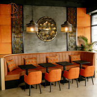 Mobilier de restaurant commercial : Ensemble table, banquette et chaises pour café et salon de thé