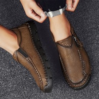 Nouvelles chaussures mocassins pour hommes printemps/automne, grande taille, décontractées, à enfiler, en microfibre respirante, semelle en caoutchouc résistante à l'usure