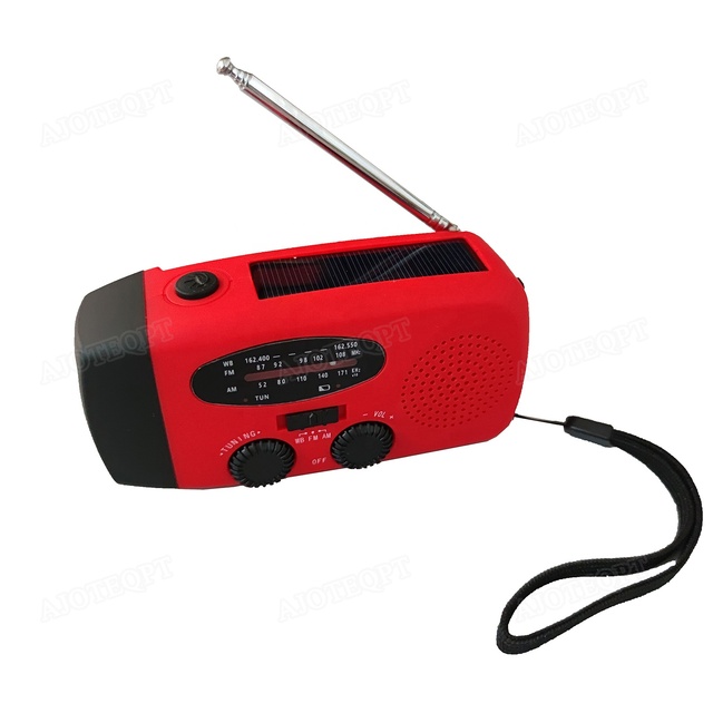 AJOTEQPT Hand Crank Self Powered AM FM NOAA Solar Radio Portable Emergency Weather Radio