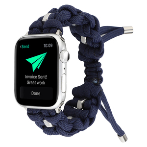 Correa de Paracord para exteriores para <span class=keywords><strong>Apple</strong></span> <span class=keywords><strong>Watch</strong></span>, banda de 38mm, 42mm, 40mm, 44mm, cuerda de nailon tejida para iWatch Series 5 4 3 2 - Product Image 3