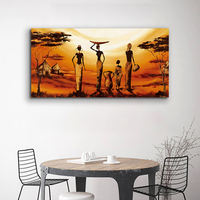Modern soyut resimler posterler kırmızı sunset aile portre sanat duvar resimleri için oturma odası ev dekor