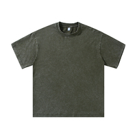 T-shirt en pur coton avec logo personnalisé, col tombant, coupe ample, manches courtes, uniforme de classe, vintage, lavé, coton 240G