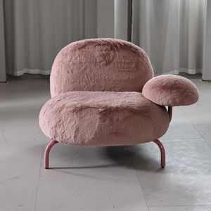 Nouvelle arrivée Chaises de salon en <span class=keywords><strong>tissu</strong></span> de laine <span class=keywords><strong>rose</strong></span> nordique <span class=keywords><strong>Chaise</strong></span> longue moderne populaire Boucle Accent - Product Image 2