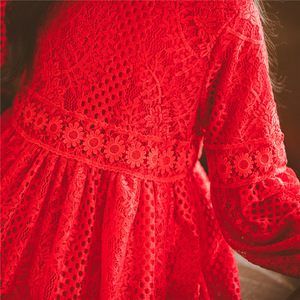 Los Diez Productos Más Vendidos en China: Encaje de Algodón Rojo Nigeriano para Vestidos de Niñas, Modelo para Vestidos de Novia, Buscando Distribuidor - Product Image 2