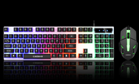Clavier mécanique de jeu de haute qualité avec rétroéclairage RGB 104 LED et souris ergonomique USB, combo pour usage bureautique, avec éléments métalliques