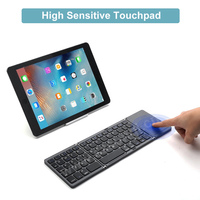 Keyboard saku lipat Bluetooth, dengan Touchpad nirkabel dapat dilipat BT Keyboard untuk Tablet PC iPad 1 buah menyediakan kustomisasi