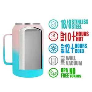 Venta al por mayor de alta calidad 50oz de acero inoxidable personalizado aislado tazas de café al vacío con tapa de paja