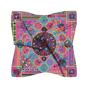 Foulard carré pour femme en satin à bords tendance, nouveau design, 90cm*90cm, imprimé personnalisé, vente en gros - Product Image 1