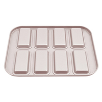 CHEFMADE WK9838 Moule à gâteau rectangulaire antiadhésif 8 cavités style japonais pour financier, idéal pour la cuisson au four