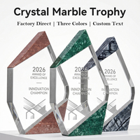 Trophée en cristal de marbre naturel, forme iceberg facetté, grande surface de gravure, cadeau de gratitude, récompense - Vente chaude