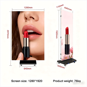 Afficheur LED portable pliable à trois volets, double face, 4K, écran publicitaire LED rechargeable à longue durée de vie pour une utilisation en intérieur dans les magasins - Product Image 3