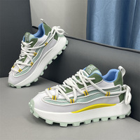 Zapatillas de monopatín elevadas de suela gruesa de alta calidad para hombre, malla antideslizante versátil a la moda para caminar en invierno y primavera