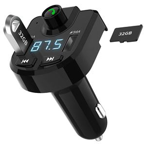 Adaptador Inalámbrico para Auto BT36, <span class=keywords><strong>Kit</strong></span> para Auto con Transmisor FM Bluetooth, Llamadas Manos Libres, Reproductor de Música, Compatible con Tarjeta TF y Memoria USB - Product Image 1