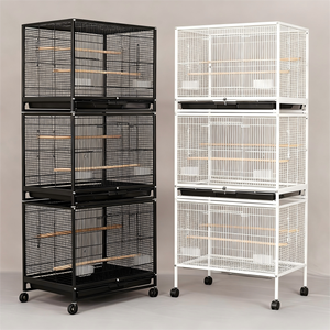 Vente en gros de cages à oiseaux de grande taille, bon marché, fabriquées en Chine, pour pigeons, canaris, perroquets, avec roulettes - Product Image 1