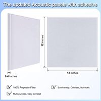 Lot de 18 panneaux acoustiques en polyester haute densité 30x30x1 cm, auto-adhésifs, insonorisants, modernes, NRC 0.8, pour studio à domicile