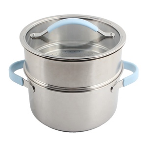 Dishwasher Safe <b>for</b> Gas and <b>Induction</b> Cookers Stainless Steel Soup <b>Pot</b> with Lid and Steamer - Product Image 2