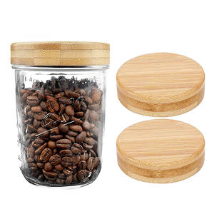 Frascos de albañil reutilizables de Vietnam con tapa abatible, contenedor de almacenamiento moderno, tazas de vidrio para alimentos, tapas de madera de bambú, almacenamiento sellado - Product Image 3