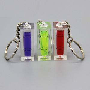 Mini acrylic mức độ tinh thần bong bóng keychain với 40x15x15 vuông mức độ bong bóng - Product Image 3