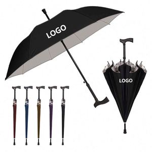 Promotion Cheap Wholesale Auto Open Customized Crutch <b>Large</b> Colorful UV <b>Umbrella</b> for Old People - Product Image 1