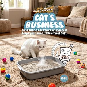 Arena para Gatos DongnaiPETS, Venta Directa de Fábrica, Alta Calidad, Ecológica, Desechable por el Inodoro, ABSORBENTE, 8 kg, Aglutinación Rápida, Elimina Olores - Product Image 1