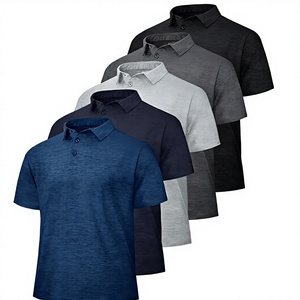 Camisa de Golf para Hombre, de Manga Corta, Tejida, de Poliéster, de Color Sólido, de Secado Rápido, Transpirable, con Botones, Higroscópica - Product Image 2