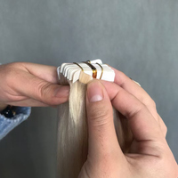 40 Pièces 100g 12A Cheveux Indiens Vierges Naturels Double Drawn 613 Bande Adhésive Cheveux Humains Bruts Vrais Cheveux Humains Bande Adhésive Blond Platine