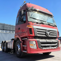 Camion tracteur d'occasion rouge 6x4 360HP FAST 12 vitesses manuel toit haut FOTON Auman ETX 2017 remis à neuf officiellement garantie 6 mois