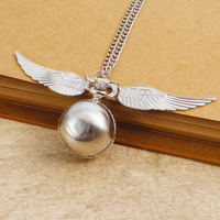 Petite montre de poche avec chaîne, pendentif mignon vintage classique Ailes d'ange et Serpentard, pour garçons et filles, en promotion