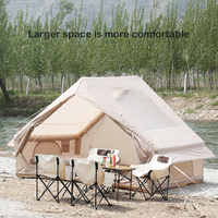 Tente de camping gonflable à air chaud, tente gonflable portable pour l'extérieur avec pompe manuelle, protection UV en Oxford pour 3-4 personnes, utilisation toute saison
