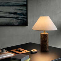 Lampe de table en travertin, style Wabi Sabi, lampe de chevet vintage pour chambre d'hôtel
