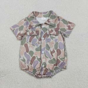 Combinaison courte à manches courtes pour bébé garçon, motif camouflage cerf, vente en gros, modèle SR3544 RTS - Product Image 1
