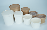 Contenants alimentaires en papier kraft jetables personnalisés, écologiques, à paroi simple, pour salades et nouilles