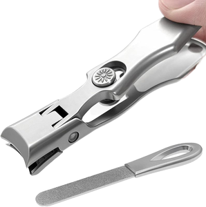 Cortauñas Profesional de Acero Inoxidable con Abertura Ancha y Gran Tamaño, Lima de <span class=keywords><strong>Uñas</strong></span> Plateada para <span class=keywords><strong>Uñas</strong></span> Gruesas de Pies y Manos - Product Image 1