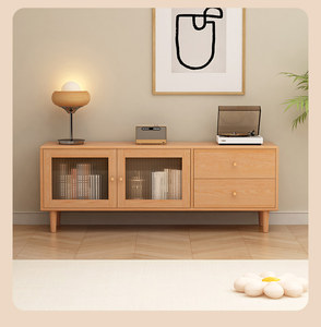 Mesa Auxiliar para Televisión y Mesa de Centro para Sala de Estar, Estilo Madera Original, Mueble de Almacenamiento con Base - Product Image 5