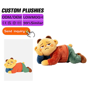 Ours en peluche personnalisé, grande taille, assis et <span class=keywords><strong>triste</strong></span>, avec bras croisés, figurine en peluche super douce en coton PP, personnalisable - Product Image 4
