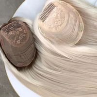 Topper capillaire sans colle à clipser, 100% cheveux humains ondulés, postiche respirant naturel, vente en gros
