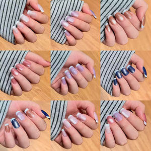 Faux ongles courts de luxe en gel souple, faits à la main, personnalisés, en gros, à presser, marque privée - Product Image 3