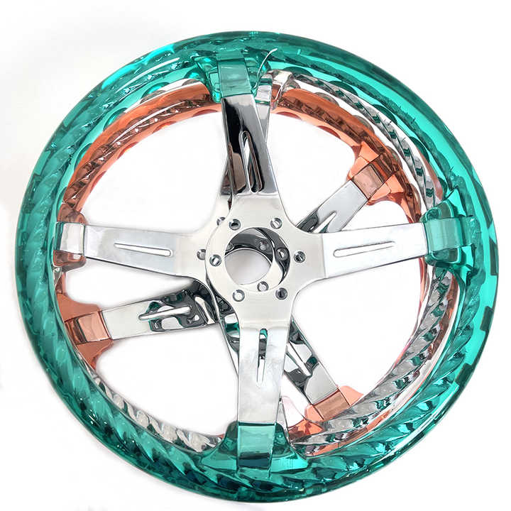 350mm Hitman Twist Crystal Acrylic Steering Wheel - Transparent