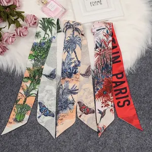 Luxury Women Sharp-angled Scarf Coconut Palm Prints Long Handkerchief Bag Wraps Scarves Shawl